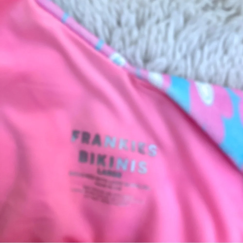 Frankie’s Bikinis Bash Terry Halter Top Floral Terry Bottoms Smiley Sz Large